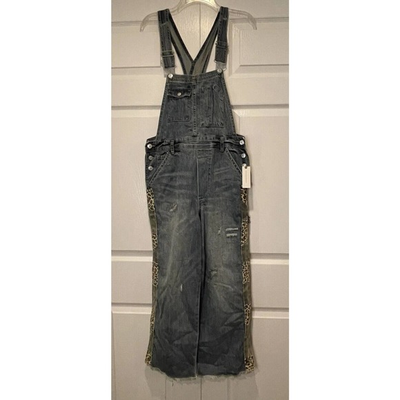 Anthropologie Pants - Pilcro Anthropologie The Lex Denim Jean Bib Overalls Camo Animal NEW Womens 27